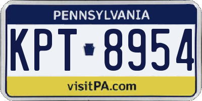 PA license plate KPT8954