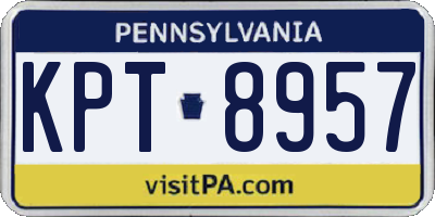 PA license plate KPT8957