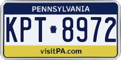 PA license plate KPT8972