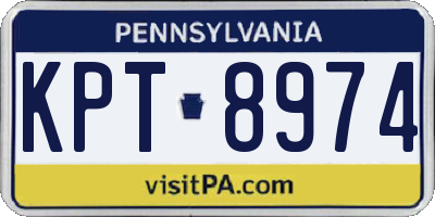 PA license plate KPT8974
