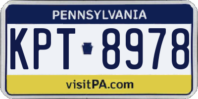PA license plate KPT8978