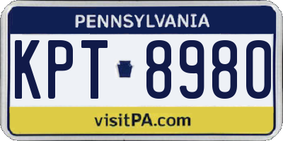 PA license plate KPT8980