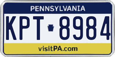 PA license plate KPT8984
