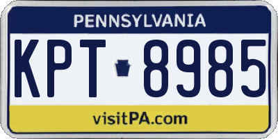 PA license plate KPT8985