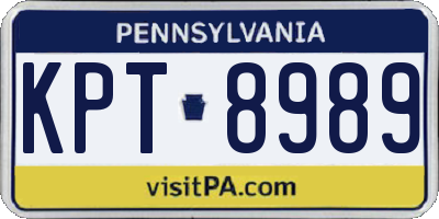 PA license plate KPT8989