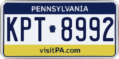 PA license plate KPT8992