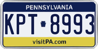 PA license plate KPT8993