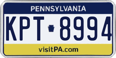PA license plate KPT8994