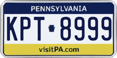 PA license plate KPT8999