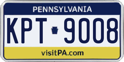 PA license plate KPT9008