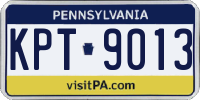 PA license plate KPT9013