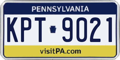 PA license plate KPT9021