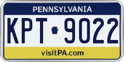 PA license plate KPT9022