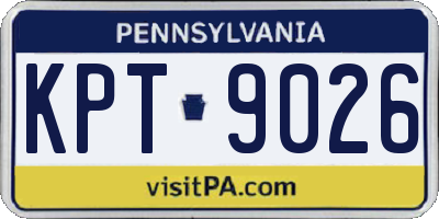 PA license plate KPT9026