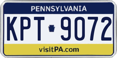 PA license plate KPT9072
