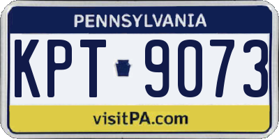PA license plate KPT9073