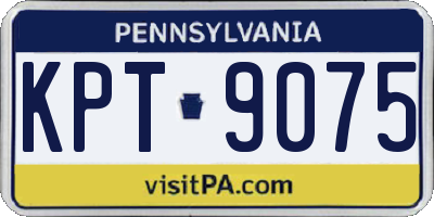 PA license plate KPT9075