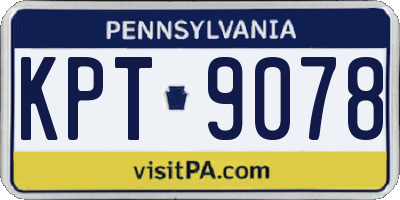 PA license plate KPT9078