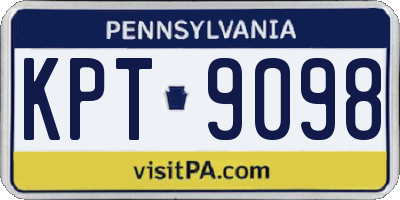 PA license plate KPT9098