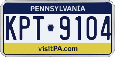 PA license plate KPT9104