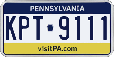 PA license plate KPT9111