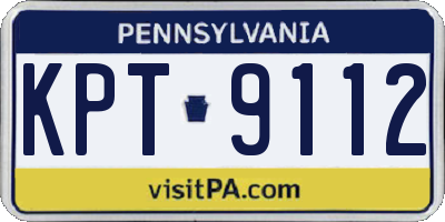 PA license plate KPT9112