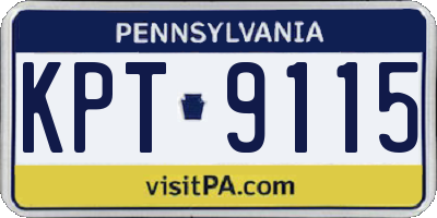 PA license plate KPT9115