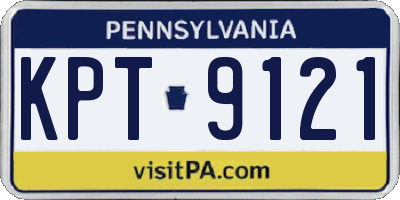 PA license plate KPT9121