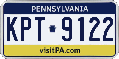 PA license plate KPT9122