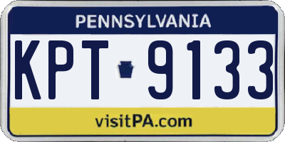 PA license plate KPT9133
