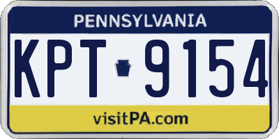PA license plate KPT9154