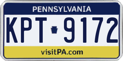 PA license plate KPT9172