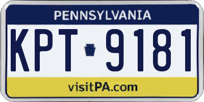 PA license plate KPT9181