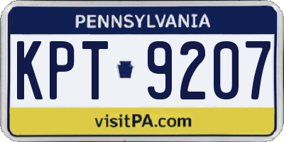 PA license plate KPT9207