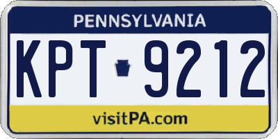 PA license plate KPT9212