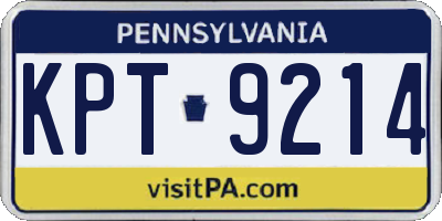 PA license plate KPT9214