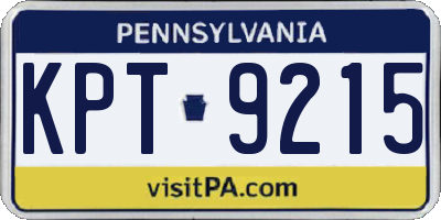 PA license plate KPT9215