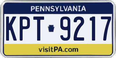 PA license plate KPT9217
