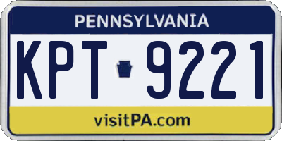 PA license plate KPT9221