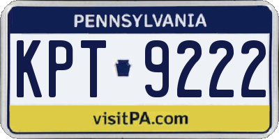 PA license plate KPT9222