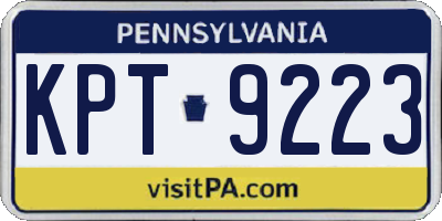 PA license plate KPT9223