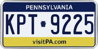 PA license plate KPT9225