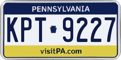 PA license plate KPT9227