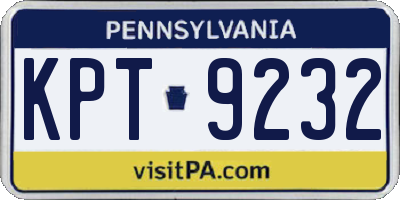 PA license plate KPT9232