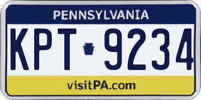 PA license plate KPT9234