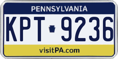 PA license plate KPT9236