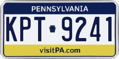 PA license plate KPT9241