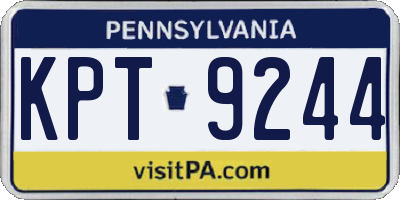 PA license plate KPT9244