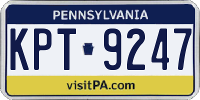 PA license plate KPT9247