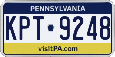 PA license plate KPT9248